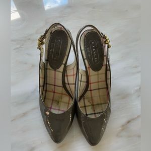 Coach Grey Patent Leather Heels 6